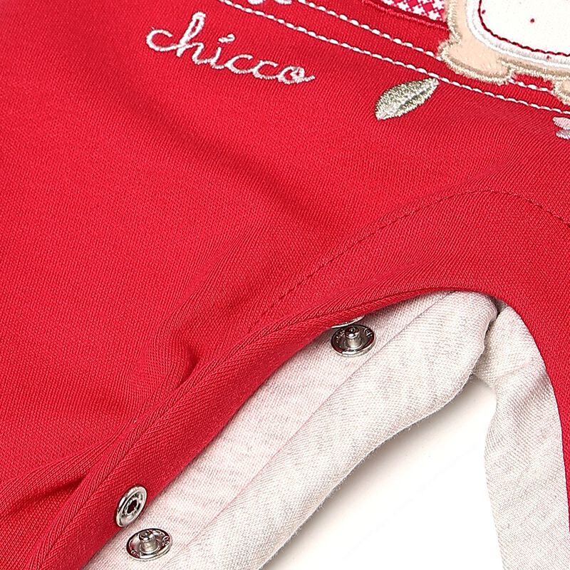 Girls Dark Pink Knitted Leg Opening Babysuit image number null